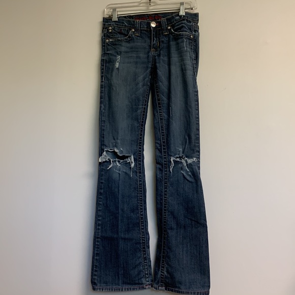 Plastic By Gly Flare Jeans made in USA size 26 - Picture 4 of 11